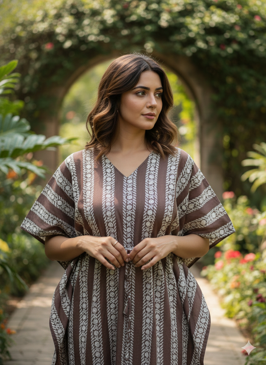 Striped feeding kaftans-beige