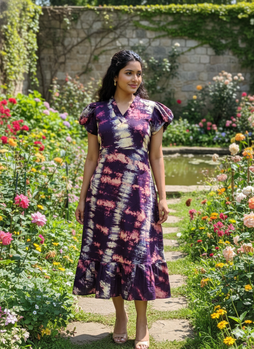 Collar neck chungidi non feeding frock-wine