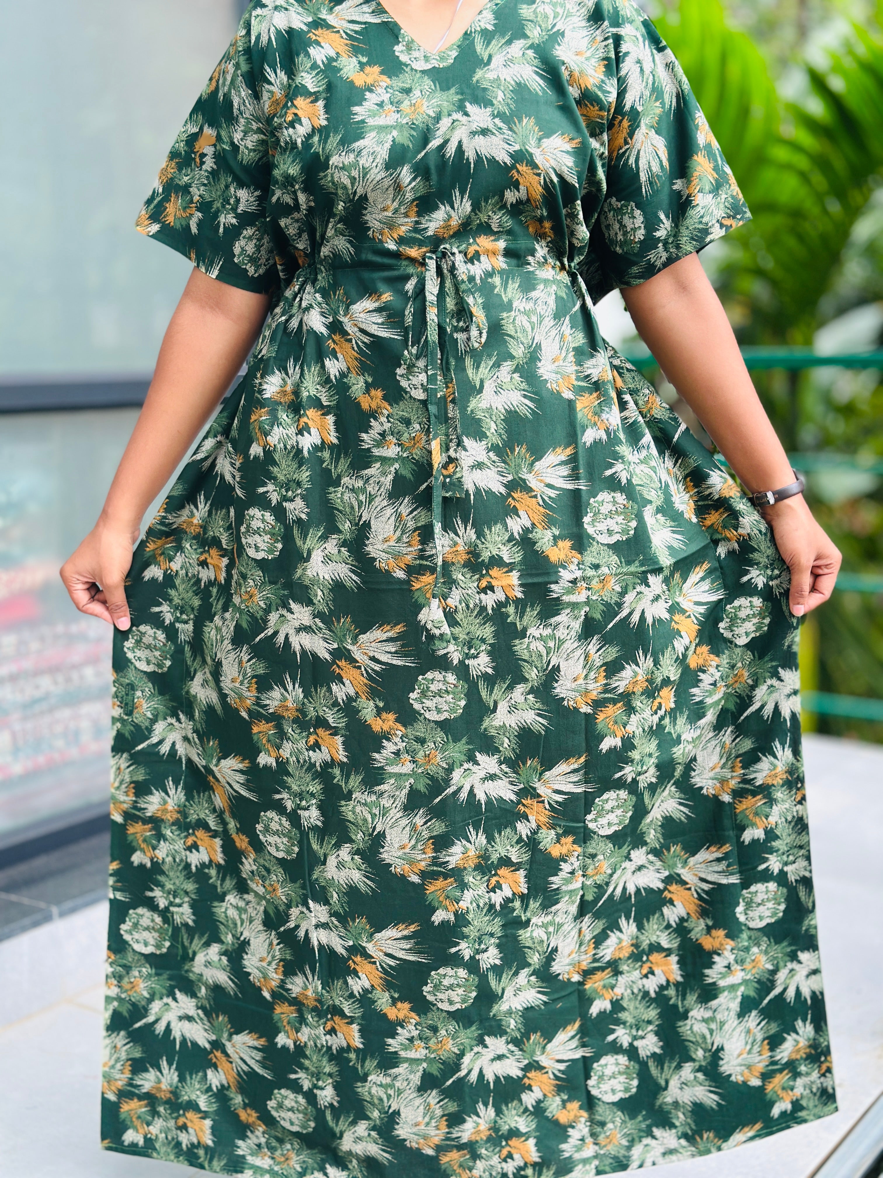 Floral nonfeeding kaftans