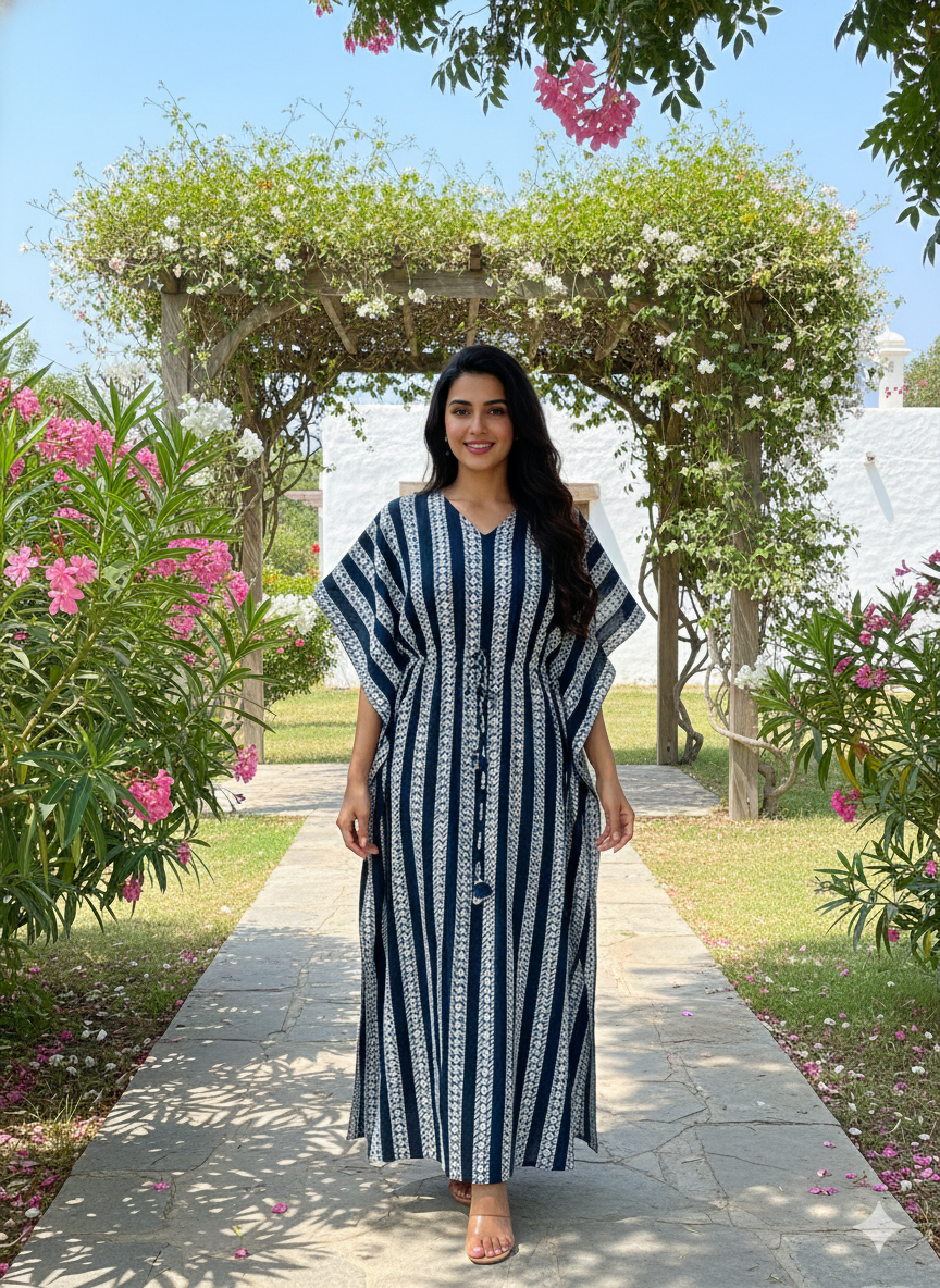Striped feeding kaftans-dark ash