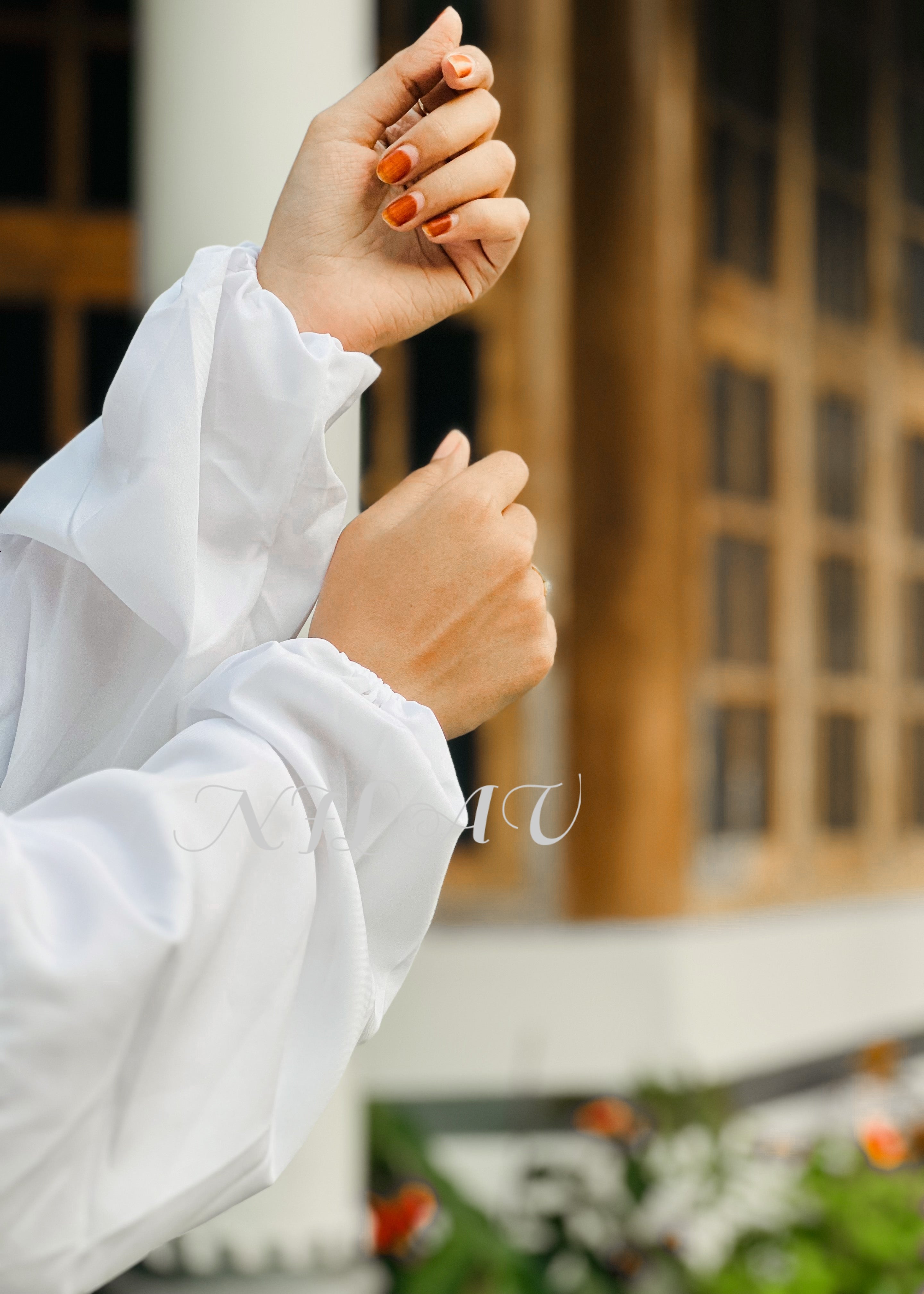 White cotton  prayer dress