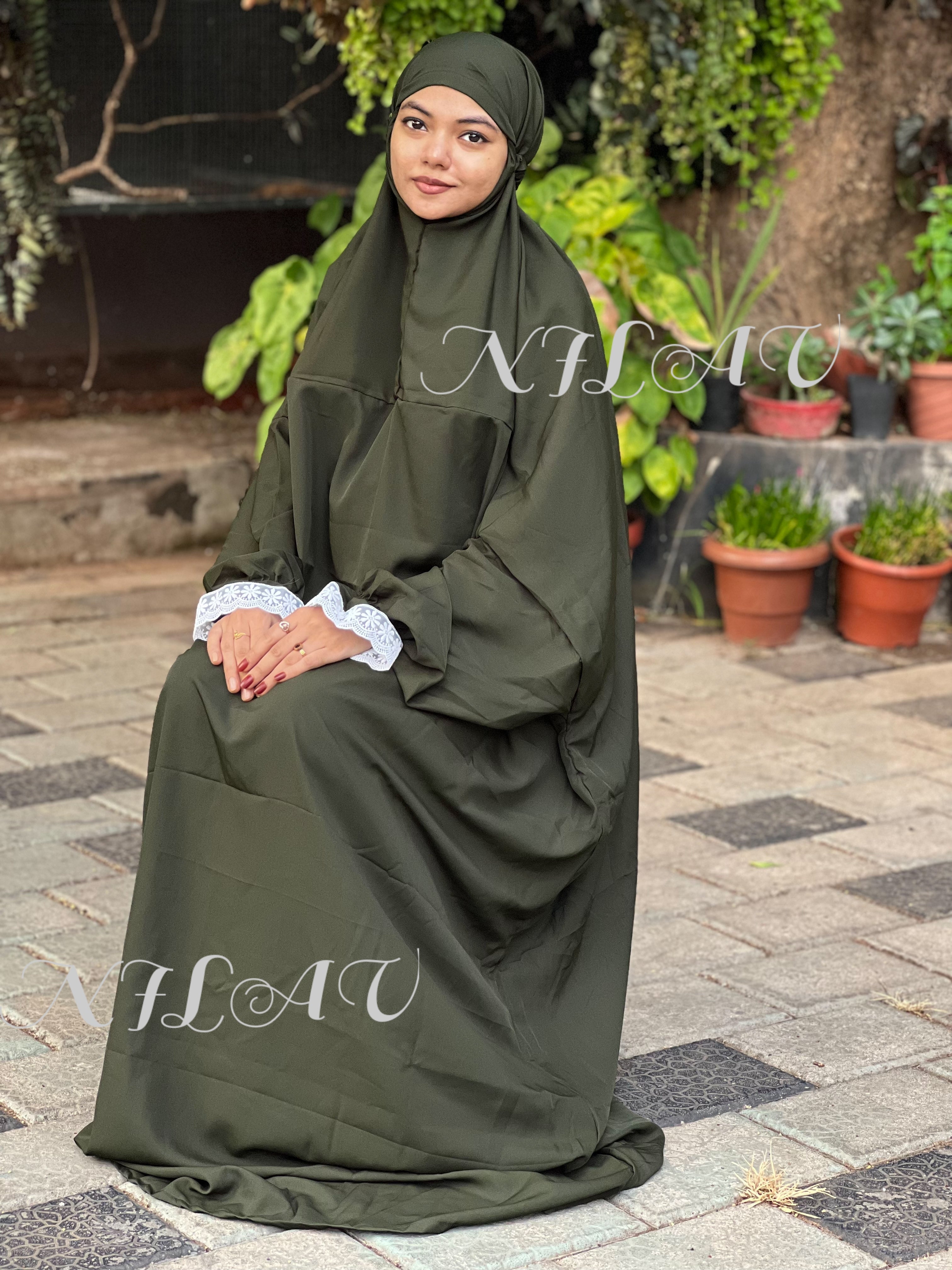 Olive green prayer dress