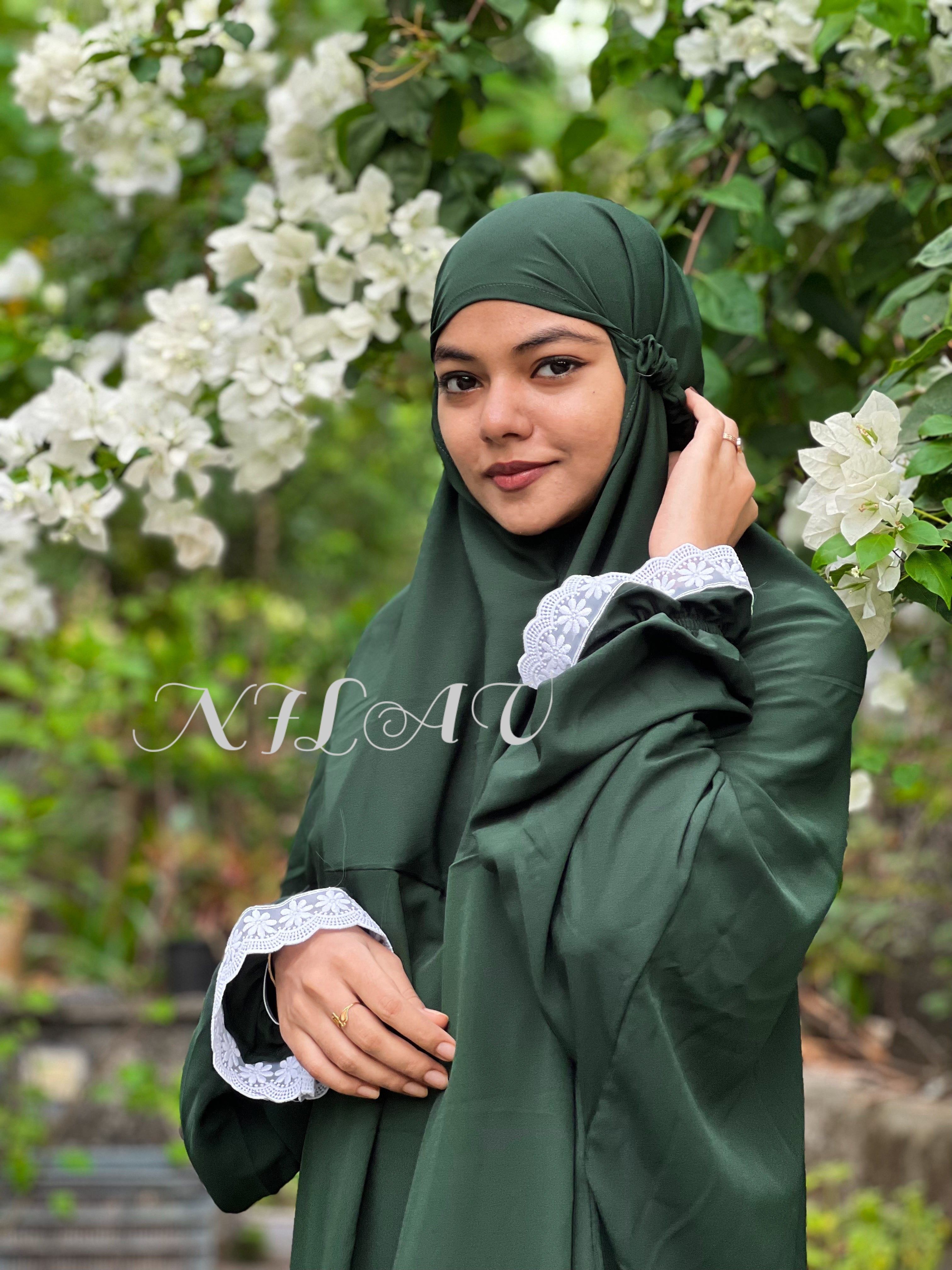 Bottle green prayer dress